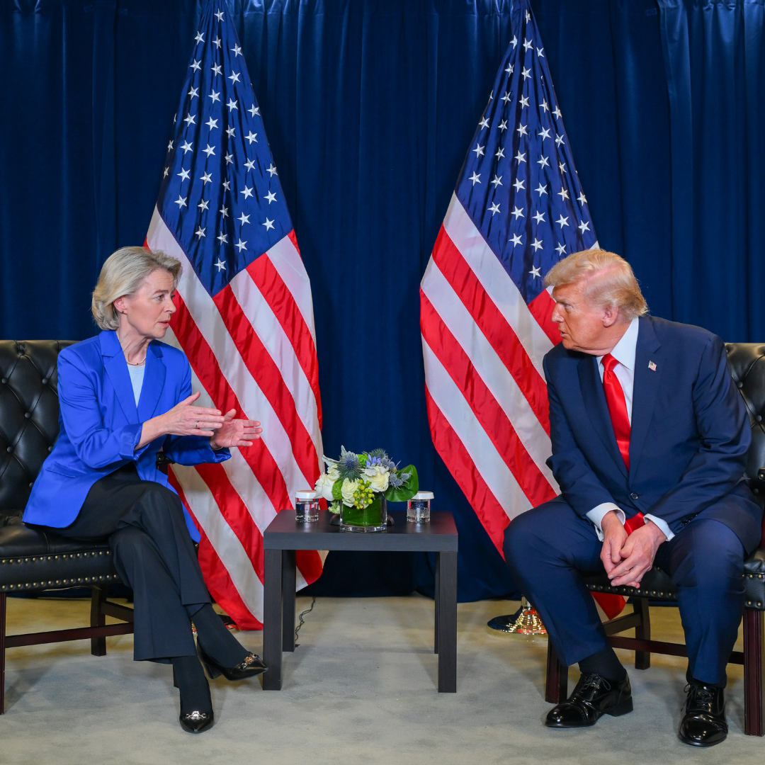 President von der Leyen with US President Trump. 