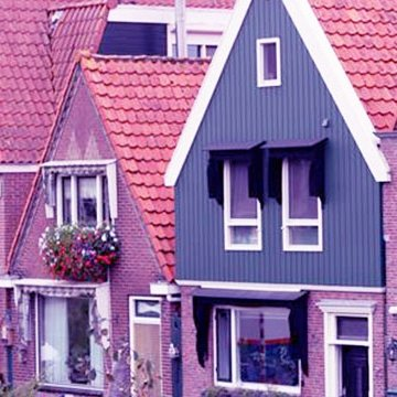 Photo of two typical Dutch houses