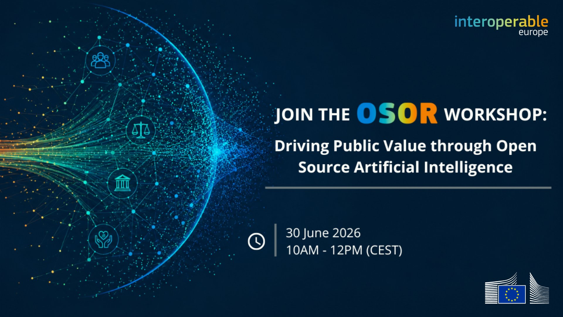Interoperable Europe

Join the OSOR workshop: Driving public value through open source artificial intelligence
30 June 2026
10AM - 12PM (CEST)